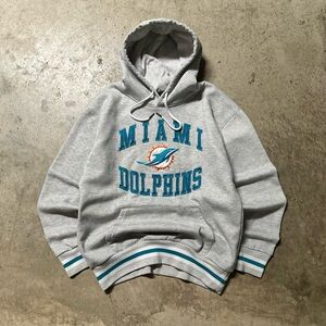 NFL Miami Dolphins Spell Out Grey Hoodie 
Embroidered Adult Medium